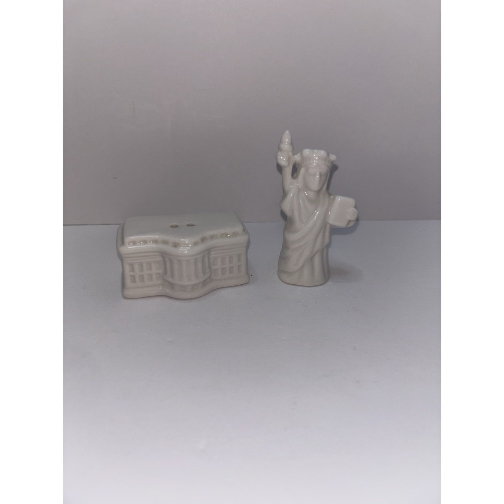 The White House & The Statue of Liberty Ceramic Salt & Pepper Shakers